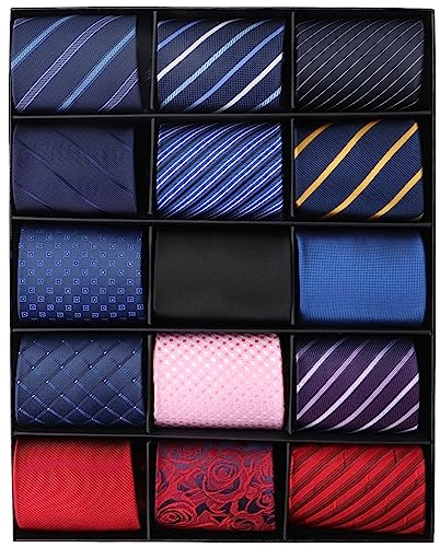 MEIANJU Men's Classic Neck Ties for Men Classy Men's Tie Woven Jacquard Ties Party 15PCS Suit