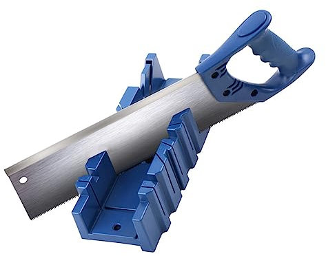 HUSHUI Scie à Onglets 45 ° avec Boîte de Rangement, Ensemble D'armoire de Scie à Onglets à Main Robuste et Stable pour Coupe D'angle