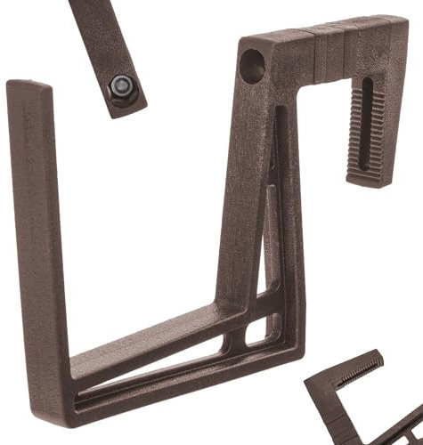 KADAX Balkonkastenhalter aus Plastik, Blumenkastenhalterung ohne Bohren, verstellbare Haken und Halter für Blumenkasten, Balkonkasten Halterung für Balkon (Braun)