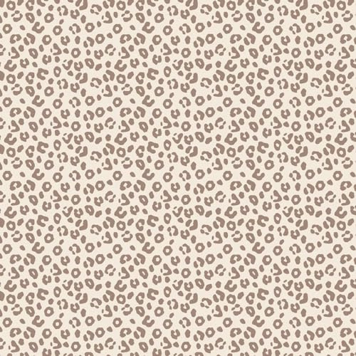 Die Stofftante Baumwolljersey | verschiedene Designs | Ökotex | ab 50 cm | Meterware | für Baby- und Kinderkleidung (Leopard, beige)