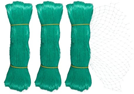 Relaxdays Filet Anti-Oiseaux, Lot de 3, Protection Jardin, Arbres, 5 x 4 m, Mailles Fines, 20x20 mm, Vert