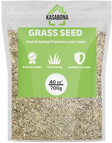 Grass Seed 700g Covers Upto 40m2 Fast Growing Premium Quality Hard Wearing Resilient & Durable Lawn Seeds Suitable for UK Climate