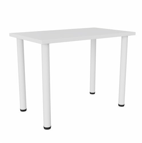 PLATAN ROOM Esszimmertisch Boston 80 x 60 cm, 100 x 60 cm Esstisch, Küchentisch, Bürotisch, Schreibtisch Kleiner Tisch Computertisch Eiche Artisan, Weiß (Weiß mit weißen Beinen, 100 x 60 cm)