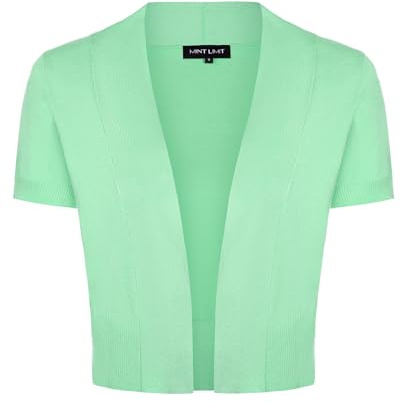 MINTLIMIT Cropped Cardigans for Women Short Sleeve Open Front Casual Bolero Sweater Shrug