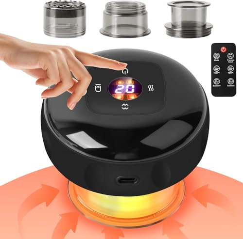 Ventosa Eléctrica Por Infrarrojos, Masajeador De Ventosas Inteligente 12 Velocidades, Juego De Ventosas Eléctricas, Masajeador Eléctrico De Ventosas Para Alivio Del Dolor