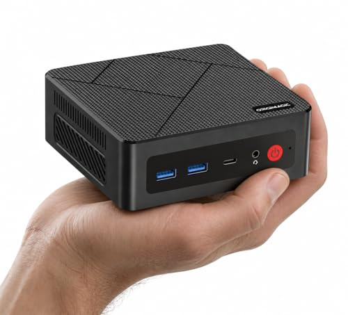 ORIGIMAGIC C4 Air Mini PC, AMD Ryzen 5 3500U (Fino a 3.7GHz, Beats N150/N100), 8GB RAM 256GB NVMe SSD, Windows 11 Pro Desktop Computer, Dual Gigabit LAN, Triple Display 4K, WiFi5/BT 5.0, Ufficio/Casa