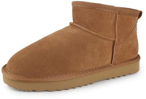 riemot Botas Mujer CláSicas Botas Nieve Piel AutéNtica Gamuza Calidez Interior Peludo Botines Mujer Ocio Diario Casual FáCil De Combinar Urbanas Zapatos Invierno, 38 EU