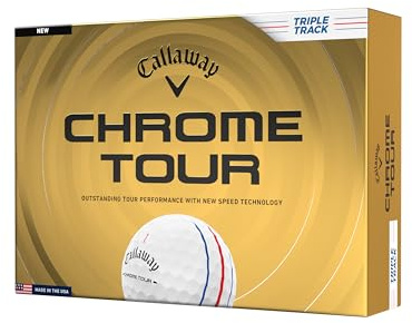 Callaway Golf Chrome Tour 2026 golfbollar, trippelspår, vit