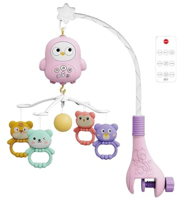 Móvil Para Cuna De Bebé - Juguete Musical Con Campana Colgante Con Luz Y Rotación | Accesorio De Guardería Para Calmar A Los Recién Nacidos, Entrenar El Sueño De Los Niños Pequeños Y Entretenerlos