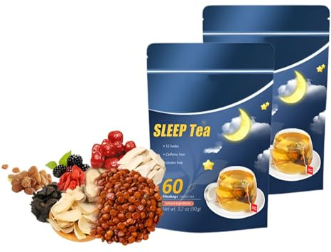 Tisana For Dormire Alle Erbe, Aiuto Naturale For Dormire, Bustine Di Tè Calmanti For La Buonanotte, For Rilassarsi E Dormire Bene(2PC)