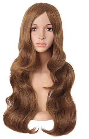 MapofBeauty Charming Synthetic Fiber Long Wavy Hair Women's Party Full Wigs (Light Brown)