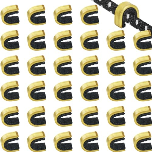 Gejoy 40 Pieces Nock Points Archery String Nocking Points Bow String Buckle Clips for Compound and Recurve Bow (Black)