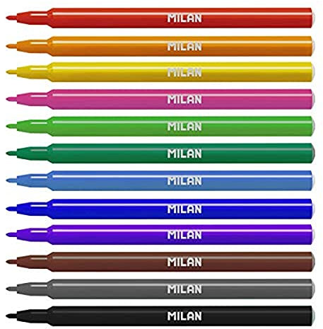 MILAN Box mit 12 Filzstiften mit dünner Spitze (06F12)