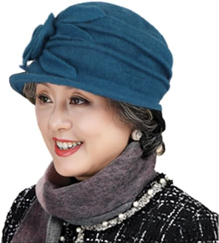 Damenhut Elegant Wollmütze Damen Winterhut Filz Fischerhut Einfarbig Fedora Hut Winter Topfhut Warm Wintermütze Winddicht Wollhut Schneedicht Damenmütze Weich Glockehut Outdoor Filzmütze Wandern