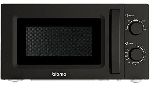 Altimo 700W 20L Black Microwave Oven, 5 Cooking Power Levels, Quick Defrost Function, Manual Kitchen Timer MMW701B