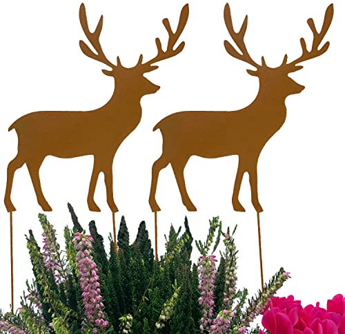 KRONLY 2 tappi per renna 32 cm x 23 cm / spina da giardino in metallo