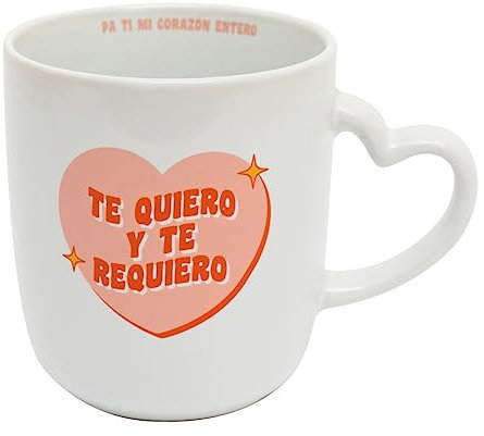 Mr.Wonderful Taza, blanca, Te quiero y te requiero, 12 x 15,5 x 18,5