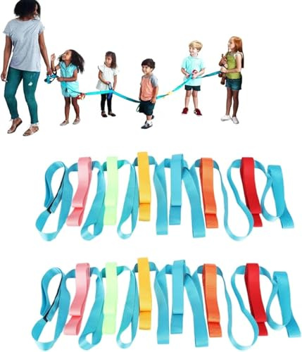 2 Cuerdas De Seguridad Para Caminar Para Niños, 368CM Antipérdida Correa Niños Paseo Pulsera Niños Antiperdida Con 12 Asas Coloridas Arnes Niños Caminar Para Pequeños Preescolar Guardería Aire Libre
