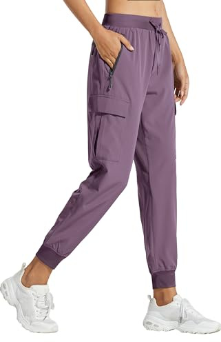 Libin Women's Cargo Joggers Lightweight Quick Dry Hiking Pants Athletic Lounge Casual Travel, Vintage Purple M