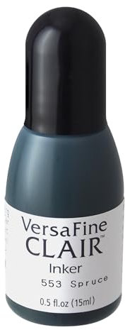 Tsukineko RF-000-553 Refill Nachfülltinte-15 ml-Grün, Spruce-Zubehör Reinker für VersaFine Clair Stempelkissen, 15ml