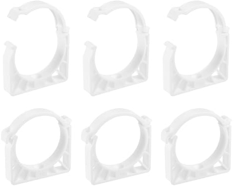 QUARKZMAN 6 st Ppr-vattenrörsklämmor, U-klämmor i plast med fästklämmor lämpliga för vattenrör och flexibla slangar 75 mm/2,95 tum ytterdiameter, vit