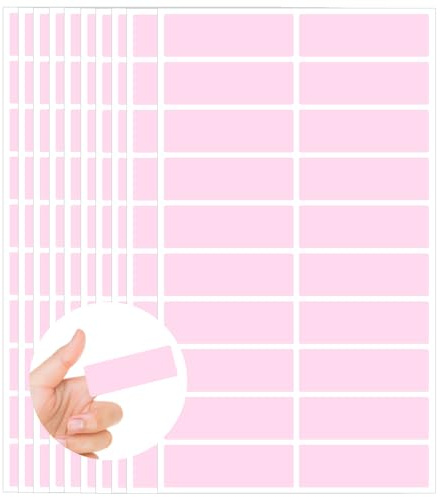 Starboling Color Coding Labels,400 PCS 1 x 3 Pink Rectangular Colored Labels Stickers,for Garage Sale,Price Tags,File Folder Tabs,and Classroom Organization