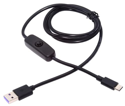 NFHK Typ-C USB 2.0 till typ-A-kabel med på/av-strömbrytarknapp USB-C för DC 5 V skrivbord fläktkamera