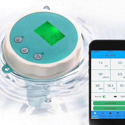 Détecteur Qualité L'eau, Testeur Qualité L'eau Piscine, Compteur 6 En 1 Avec Bluetooth, Mesure Professionnelle Du PH, Redox, Chlore, EC Et Température, Adapté L'eau Potable Maison Culture Hydroponique