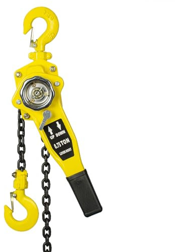 OUUTMEE Palan à chaîne manuel - Verrouillage du bras - 0,75 T - Avec rouleau d'extraction - Pour garages d'entrepôt