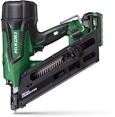 HiKOKI Clavo de anclaje a batería 34° - 36 V, 38-64 mm, 2 clavos/seg. Motor sin escobillas, ajuste de profundidad sin herramientas, hasta 900 clavos por carga - Sin batería ni cargador - Incluye
