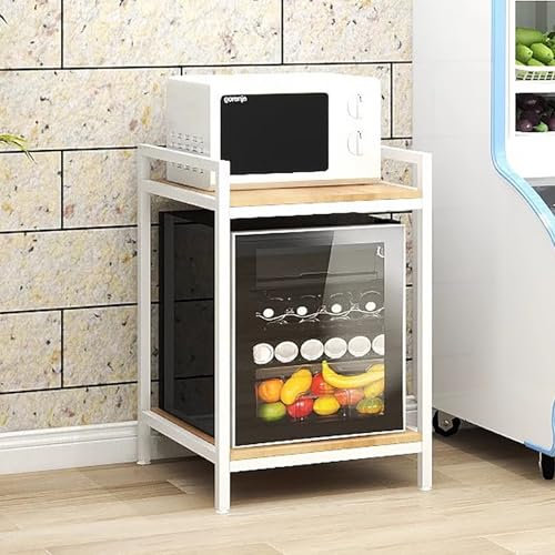 Elitix Mini Supporto per Frigorifero Supporto per Microonde per Piccoli Spazi da Cucina, Mobiletto Porta-minifrigo/Scaffale per Elettrodomestici, Rack Organizer Compatto per Bar del caffè(Style1)