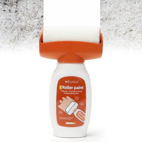 Pintura para retoques de pared, color blanco, 500 g, rodillo 2 en 1, rodillo para reparación de pared, rodillo con pasta de reparación de pared, rodillo para arañazos de pared, pintura de graffiti
