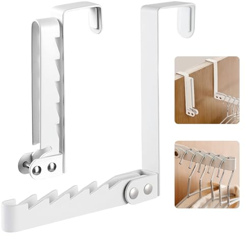Over Door Clothes Drying Rack 2Pcs Folding Steel Hanging Coat Rack Foldable