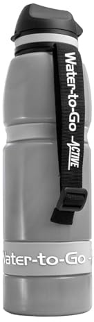 Water-to-Go Water Filter Bottle for International Travel -One Liter Filtered Water Bottle for Portable Purification - Eco-Friendly Bioplastic, New Leak-Proof Lid, Filters Viruses