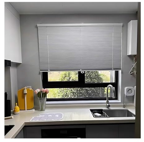 Persianas venecianas de aluminio inalámbricas, persianas horizontales para privacidad y opacidad, ideales para la oficina y la cocina del hogar, persianas pequeñas (40 x 130 cm)