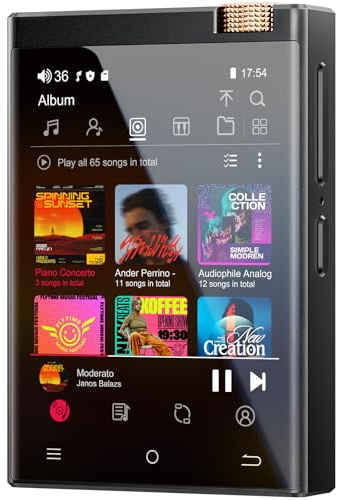 Reproductor MP3 HiFi con Bluetooth y WiFi, Oilsky 80GB 2,8'' Spotify MP3 sin Pérdidas DSD512 de Alta Fidelidad, Digital Portátil Audio Música Player, Android 9.0 (Negro)