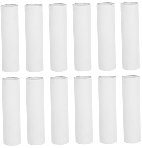 EXAOMBLE 12 Pezzi Tubo di Carta Kraft Riciclabile e Riutilizzabile per Disegni d'Arte e Poster, Tubo Cartone Rigido per Conservazione e Progetti Creativi Bianco