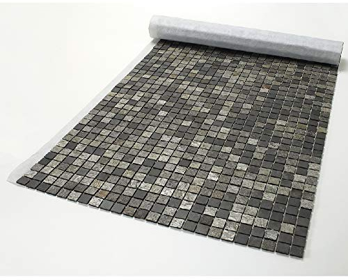 Mosaïque en pierre naturelle 100 x 50 cm - carreau 2,5 x 2,5 cm mixte gris