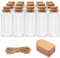 BELLE VOUS 64er Pack Mini Glasflaschen mit Korken, Etiketten und Schnur - 13ml Kleine Phiolen zum Befüllen Luftdichte Flaschen mit Korken für Hochzeitsgeschenke, Party und Küchengewürze