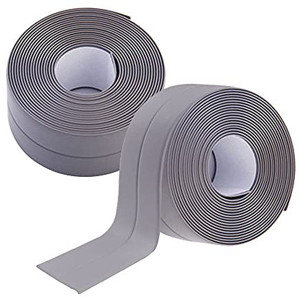 2 Pièces Auto Adhésif Joint Silicone Salle De Bain Beige PVC Bande Etancheite Autocollante Anti Moisissure Joint Porte Douche pour Cuisine Toilette