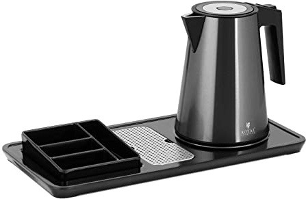 Royal Catering RC-HKS03 bollitore elettrico Stazione per la preparazione di tè e caffè 1,2 L 1400 W Acciaio inossidabile nero Stazione di caffè Stazione da tè
