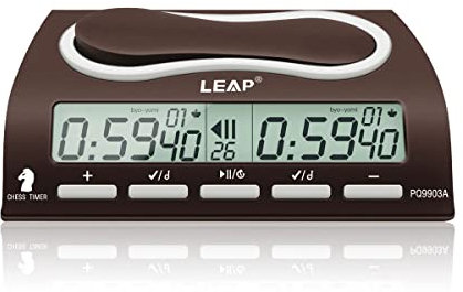 LEAP Schachuhr Digitaler Schach-Timer Professionell für Brettspiele mit Alarmfunktion (Offizieller Laden) 9903A