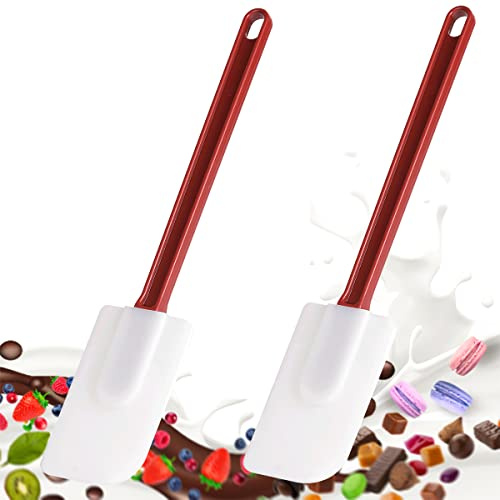 Silicone Rubber Spatula Set 2 16-Inch Heat Resistant Silicone Spatulas, Commercial Grade Rubber Spatulas, Commercial Spatula for Cooking