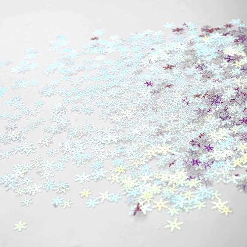 ParPix 1800 Stück Schneeflocken Deko Konfetti, Glitzer Streudeko Weihnachten, Streudeko Schneeflocke Winterdeko Tischdeko, Schneeflocke Weihnachten Deko Confetti für Hochzeit, Geburtstag, Neujahr