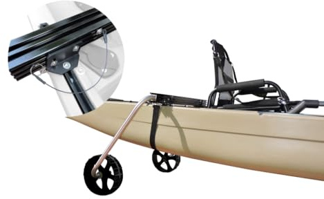 GigaCraft Kayak Trolley Cart Package, Wheels for Fishing Kayak Transport, Kayak Carrier Dolly Cart with 10″ Flat-Free Wheels (Track Mount Package)(Black,36)