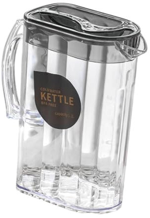 perfk Jarra de Agua té té versátil hervidor de Agua Caliente fría con Jarra de Nevera Tapa para Bebida de Jugo de refrigerador, Rectangular