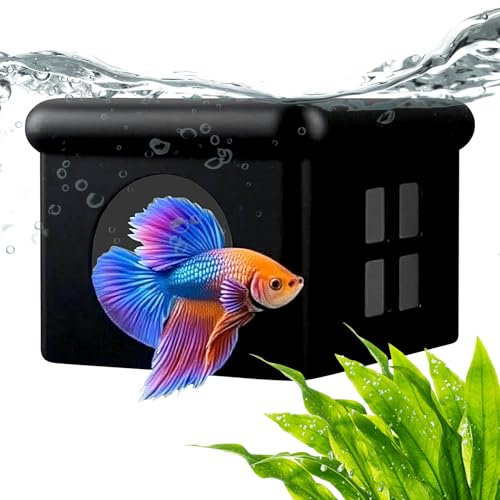 Flottant Betta - Impression 3D Multifonctionnel Hamac Abri pour Poissons, Boîte d'élevage avec Flotteur Design pour Maison, Appartement, Dortoir, Bureaux, Hôtel et Restaurant Réservoirs, 9,5 cm