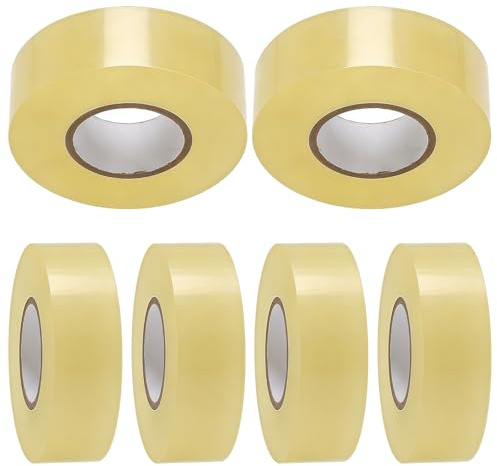 Lezevn 6 Pack Clear Hockey Tape Rolls Clear Multipurpose Tape Self-Adehesive Grip Tape Wear Resistant Stick Tape for Badminton Grip Ping pong Racket Golf