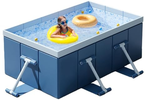 Tiajingzi Vikbar hundpool, vikbar pool, ej uppblåsbar barn hård skal simning pool – sommarvattenlek bakgårdsleksak för vuxna, barn och husdjur