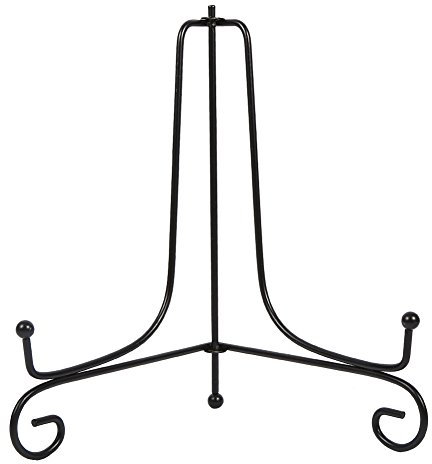 Iron Display Stand, Black Iron Easel Plate Display Photo Holder Stand, Displays Picture Frames, Cookbooks, Decorative Plates, Tablets and Art (8 inch)